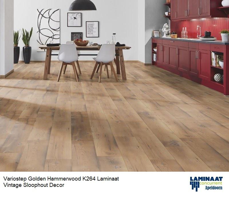 Laminaat Vintage Golden Hamerwood K264 8mm dik €9,95m2, Laminaat vloer vintage sloophout decor, Bruin, Ophalen of Verzenden, Zo goed als nieuw