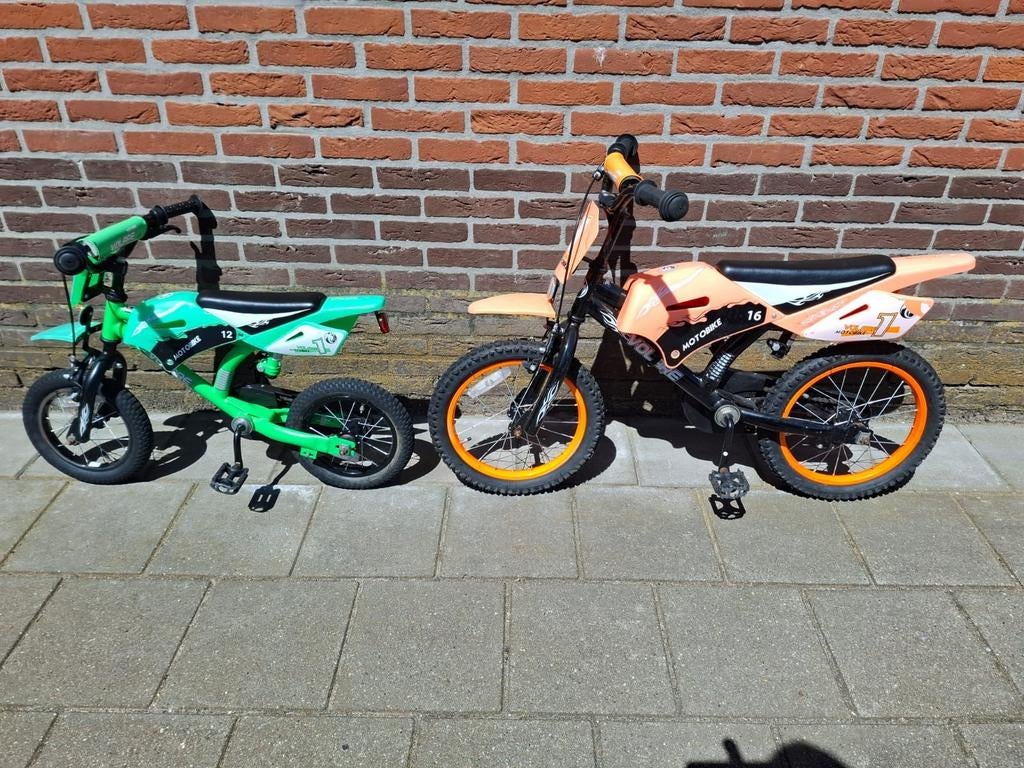 Volare Motorbike Kinderfiets - Jongens - 12 inch groen., Ophalen, 14 inch of minder, Volare, Handrem