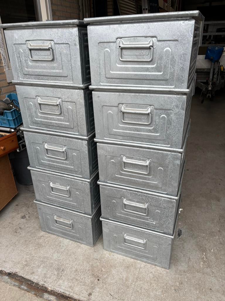 Metalen opbergbakken - Lager-Fix 1z 99€ voor alles, Ophalen, Gebruikt, 60 cm of meer, Minder dan 35 cm