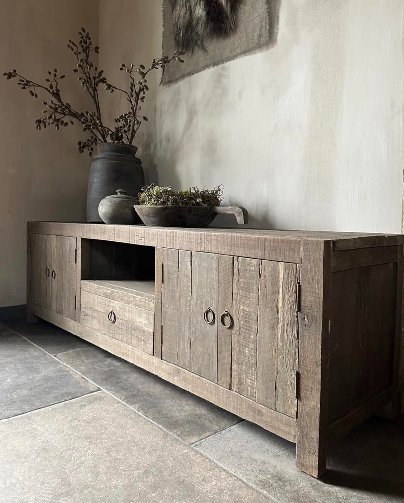 Tv dressoir Driftwood, oud hout 180 cm, 150 tot 200 cm, Ophalen of Verzenden, Zo goed als nieuw, Minder dan 100 cm