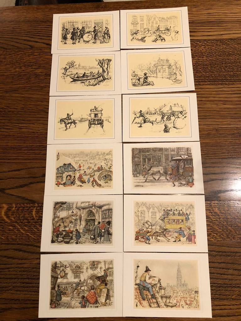 12 kaarten ANTON PIECK, Ophalen of Verzenden, Zo goed als nieuw, Meerdere plaatjes