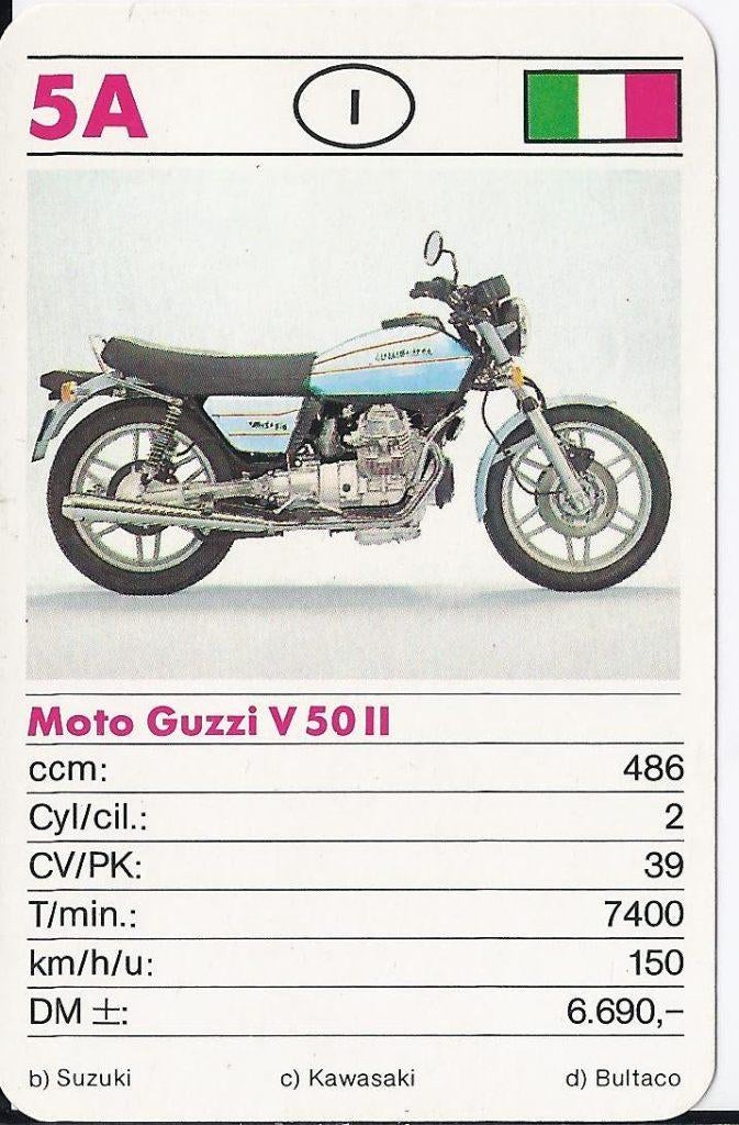 W50 motorkaartje - 5a - moto guzzi v 50 ll, Ophalen of Verzenden, Zo goed als nieuw, Motoren