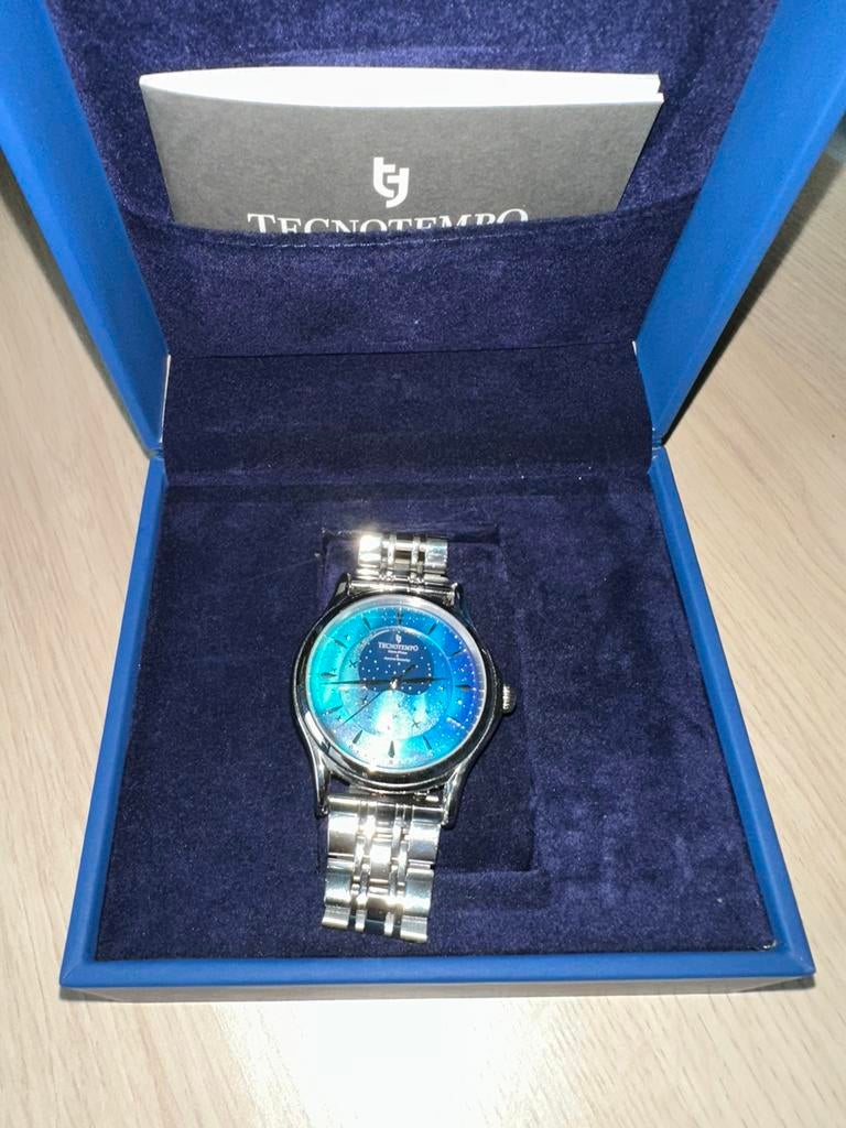Tecnotempo Automatic Moon Phase Special Edition Gloednieuw!, Sieraden, Tassen en Uiterlijk, Horloges | Heren, Overige merken, Staal
