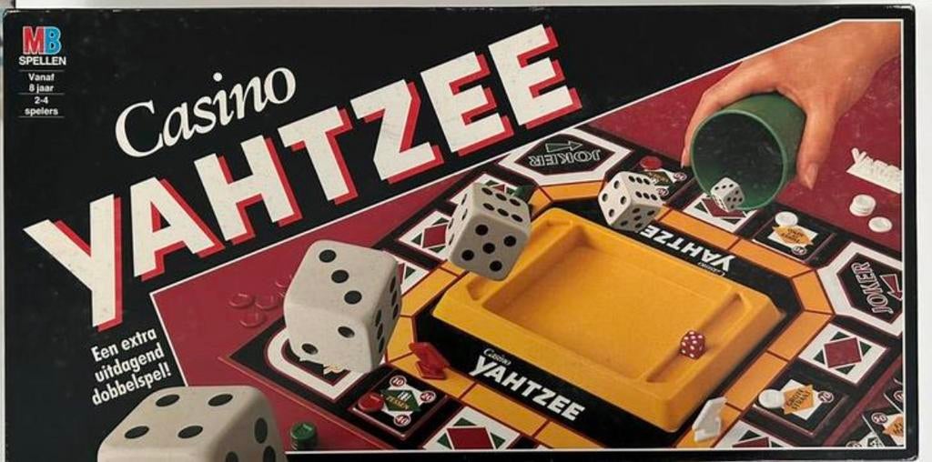 Casino YAHTZEE MB spellen ZGAN, Hobby en Vrije tijd, Gezelschapsspellen | Overige, Zo goed als nieuw, Een of twee spelers, Drie of vier spelers