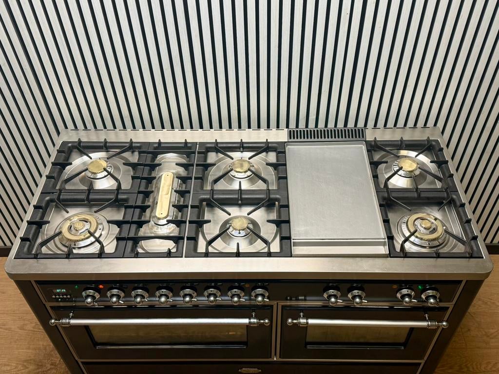 Luxe Boretti Majestic Fornuis antraciet/chroom 151x70 cm, Witgoed en Apparatuur, Fornuizen, Gebruikt, Fornello Esperta, Ophalen of Verzenden