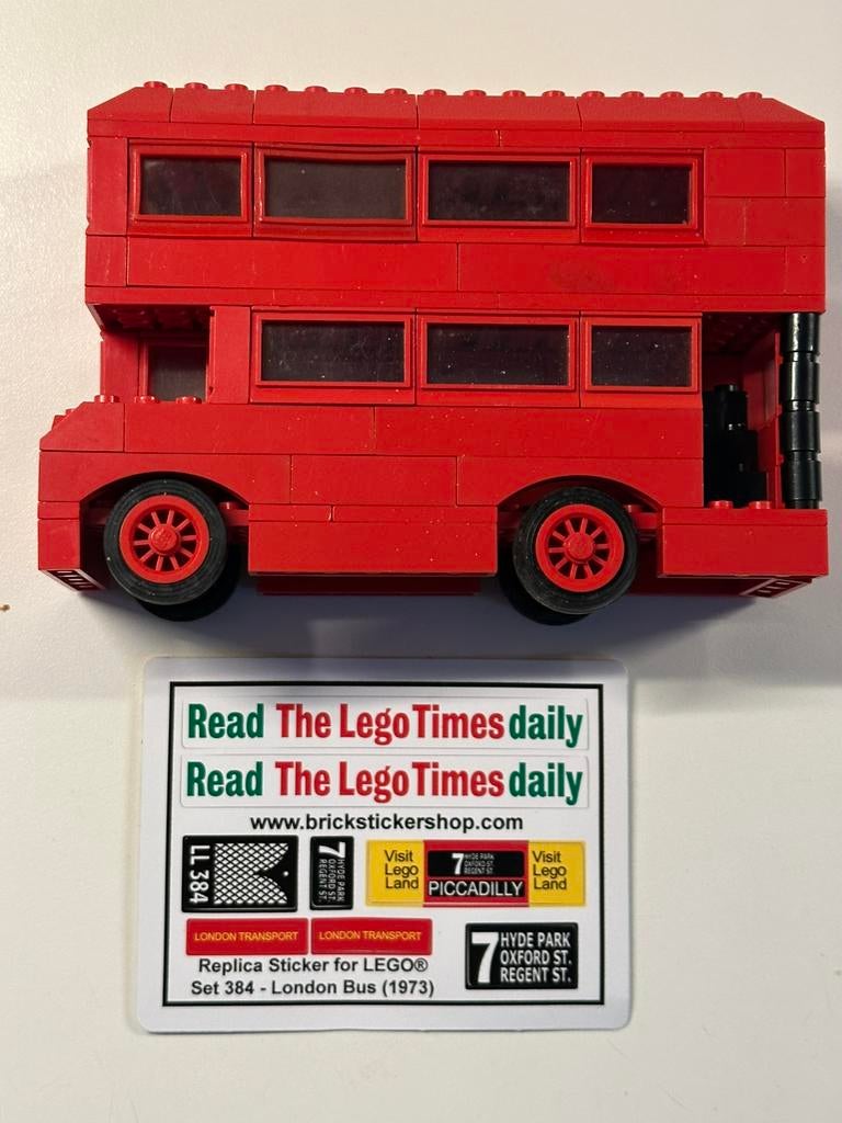 Vintage Lego 384 London Bus met Nieuwe Stickers, Ophalen of Verzenden, Zo goed als nieuw