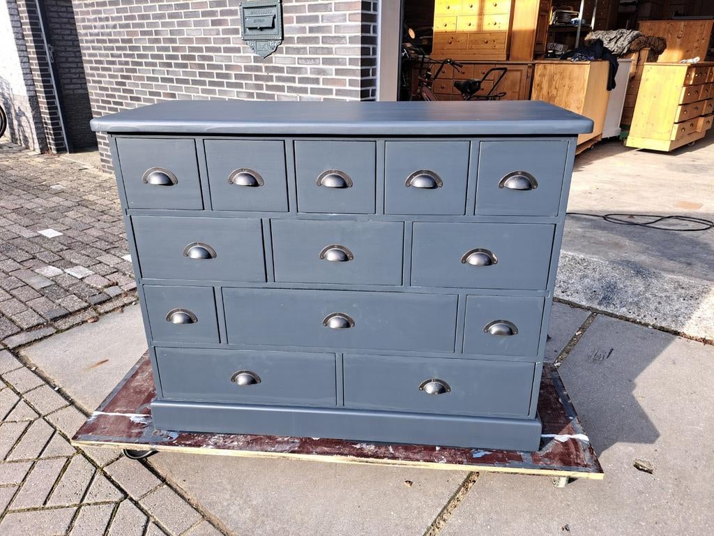 Grenen grijze ladekast refurbished, Huis en Inrichting, Kasten | Ladekasten, Ophalen, RoDeKo Volendam, R.kooij65@gmail.com, Gebruikt