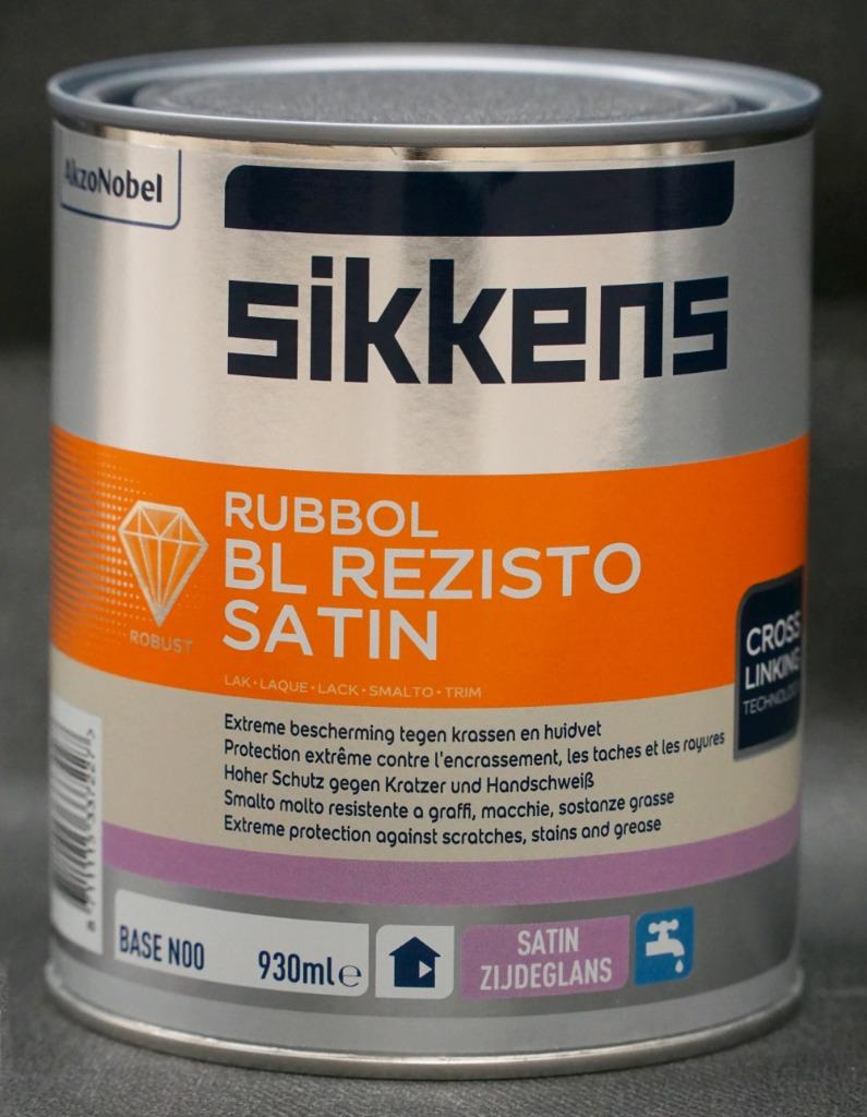 Sikkens Rubbol BL Rezisto Satin 1 Liter wit of gem. op kleur, Doe-het-zelf en Verbouw, Wit, Nieuw, Ophalen of Verzenden, Lak