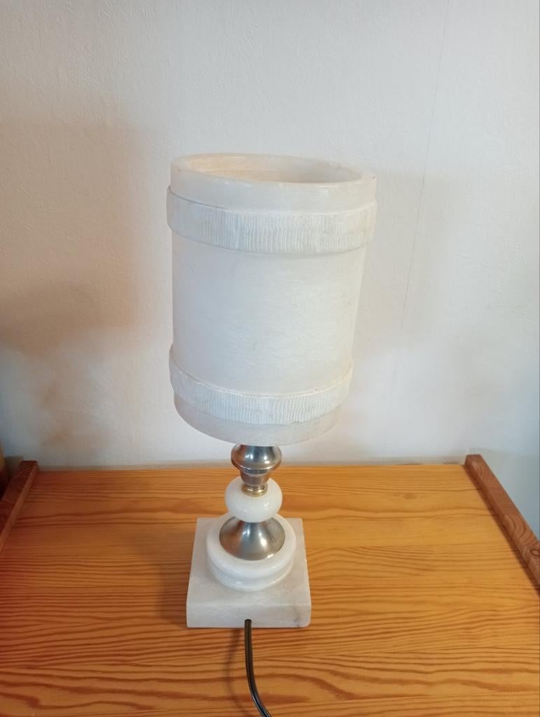 Albasten tafellamp, Huis en Inrichting, Lampen | Tafellampen, Ophalen of Verzenden, Zo goed als nieuw, Minder dan 50 cm