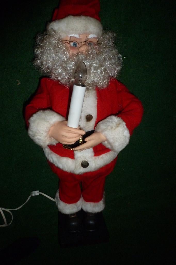 KERSTMAN die beweegd en licht geeft op stroom 60 cm hoog, Ophalen of Verzenden, Zo goed als nieuw