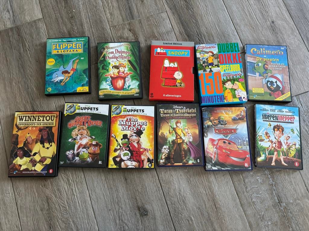 Kinder DVD Collectie - Flipper, Muppets, Cars & Meer!, Cd's en Dvd's, Dvd's | Kinderen en Jeugd, Avontuur, Gebruikt, Alle leeftijden