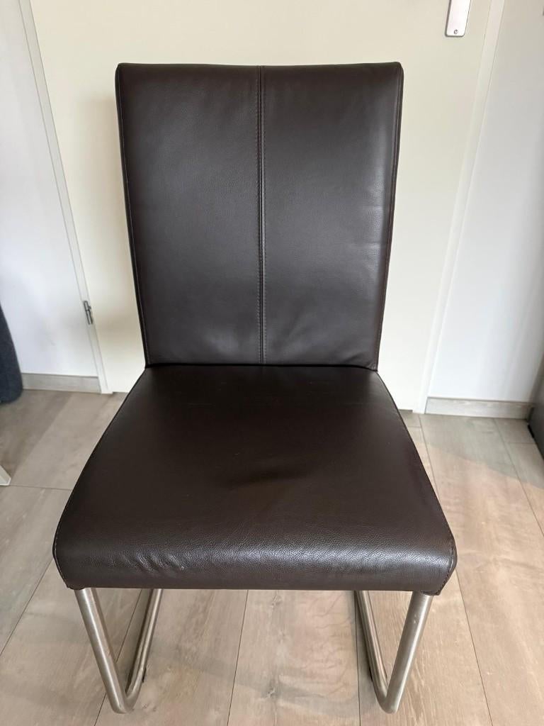 4 bruine eetkamerstoelen, Ophalen, Gebruikt, Bruin, Vier