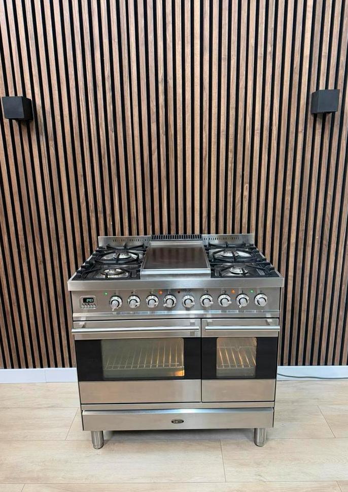 Zeer luxe Rvs Boretti Fornuis 90 cm breed (Gratis bezorgen), 5258sh, Ophalen of Verzenden, Zo goed als nieuw, Energieklasse A of zuiniger