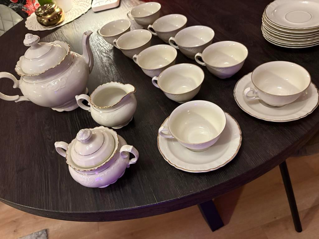 Ouderwets Kahla Servies, Gebruikt, Ophalen of Verzenden, Overige stijlen, Porselein