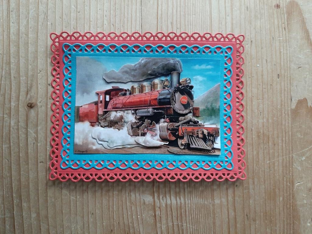Stans kaart opleg met 3d plaatje stoomtrein, Ophalen of Verzenden, Nieuw, Overige thema's