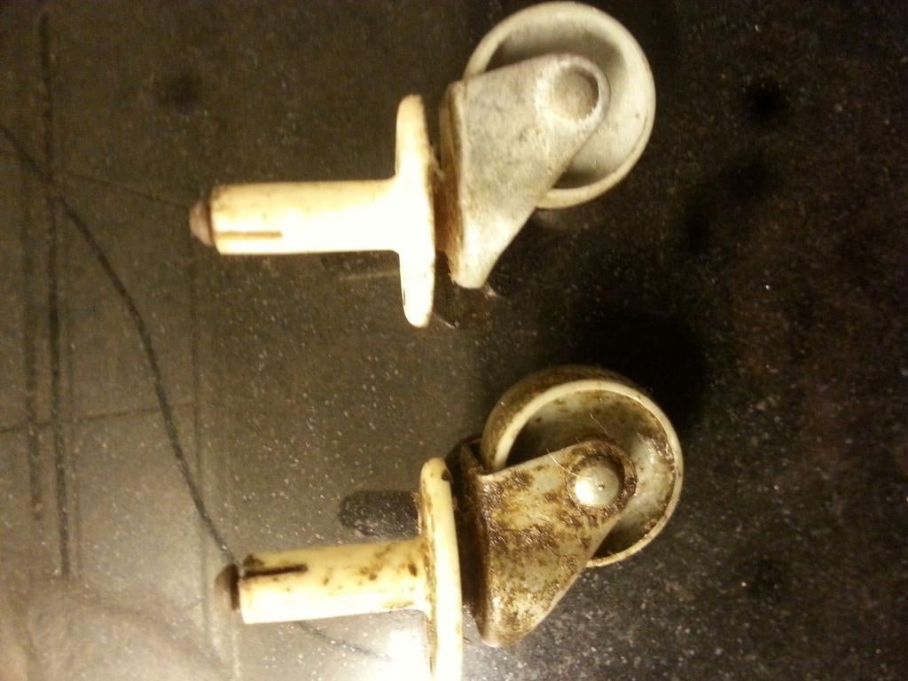 Vintage Industriële Zwenkwielen met Stift (2 stuks), Ophalen of Verzenden, Gebruikt