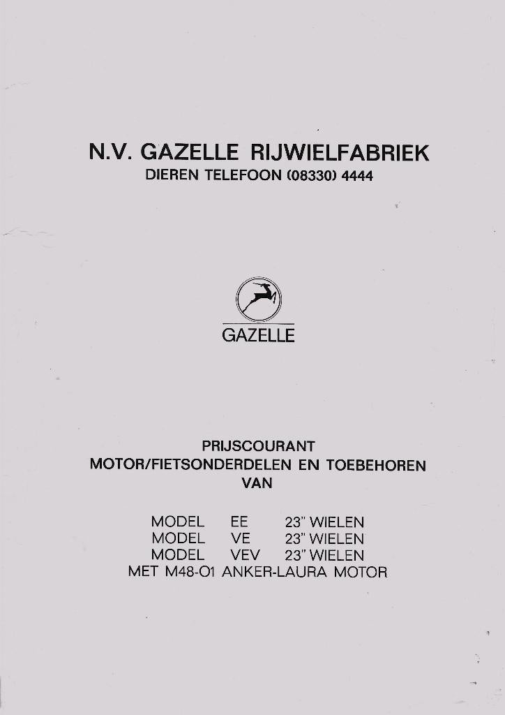 Gazelle motor fietsonderdelen EE VE VEV M48 Anker Laura, Ophalen of Verzenden