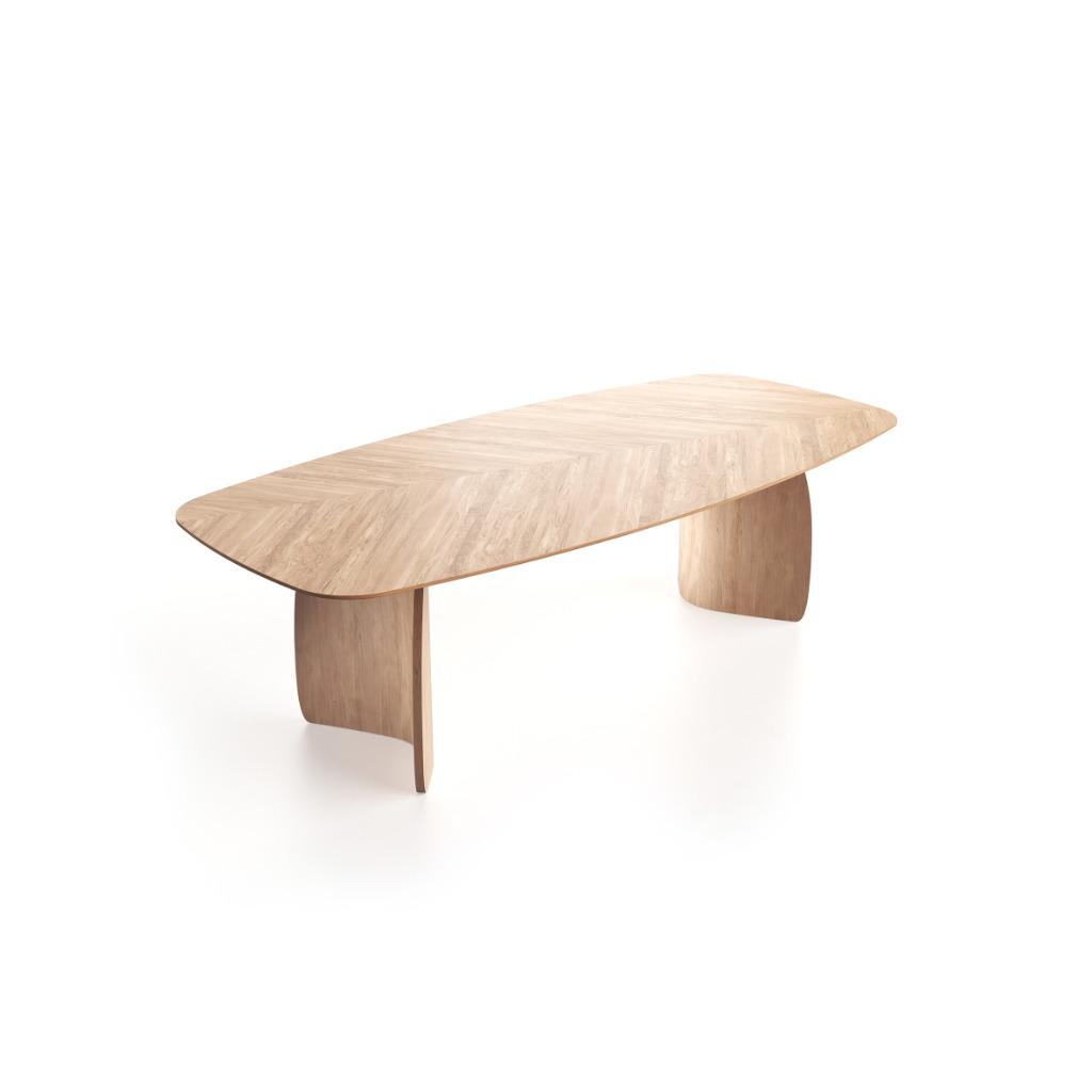 Mobitec Dolmen eettafel in Deens ovaal of organische vorm., Huis en Inrichting, Tafels | Eettafels, Ophalen, Eikenhout, Vijf personen of meer