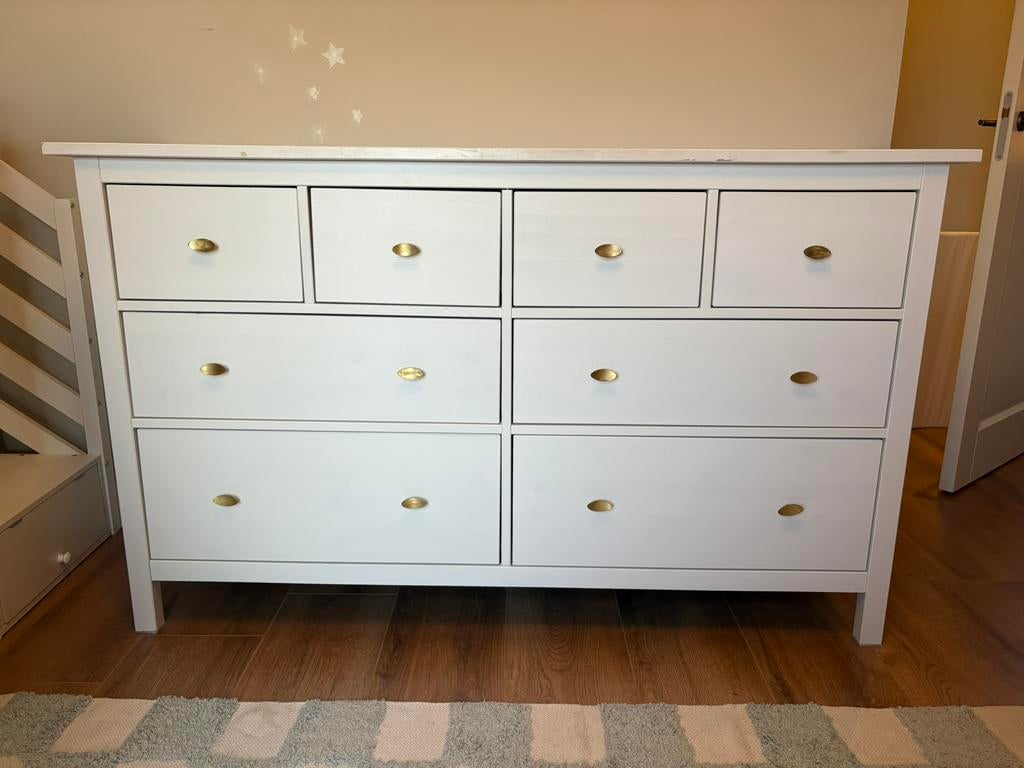 Commode / ladekast ikea HEMNES wit met Zara Home knoppen, Kinderen en Baby's, Kinderkamer | Commodes en Kasten, Ophalen, 50 tot 70 cm
