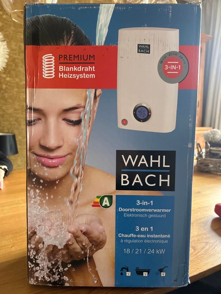 Nieuwe Doorstroomverwarmer - Wahl Bach 3-in-1, Doe-het-zelf en Verbouw, Geisers en Boilers, Ophalen, Nieuw, Geiser, Minder dan 3 jaar oud