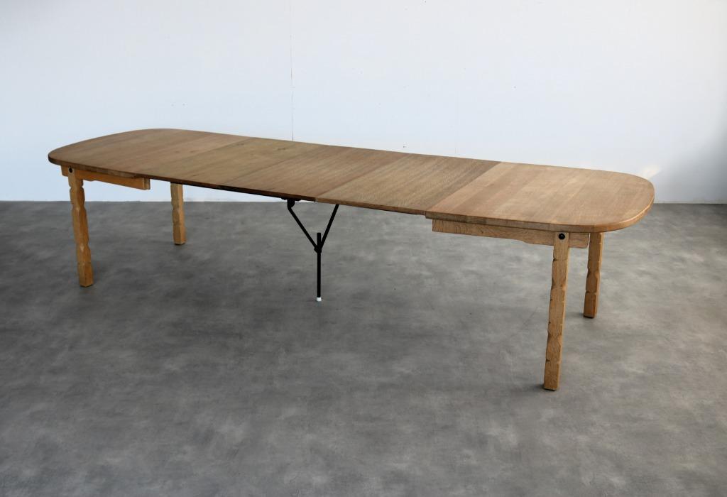 vintage eettafel | tafel | verlengbaar | brutalist | Deens, Gebruikt, Eikenhout, 200 cm of meer, Timbeije@hotmail.com