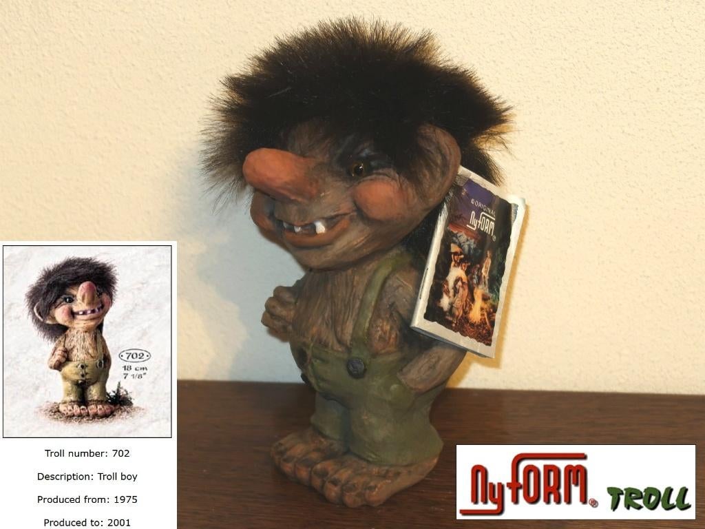 vintage NyForm trol nr. 702, Troll boy, Norway, 18 cm. groot, Verzamelen, Beelden en Beeldjes, Ophalen of Verzenden, Zo goed als nieuw