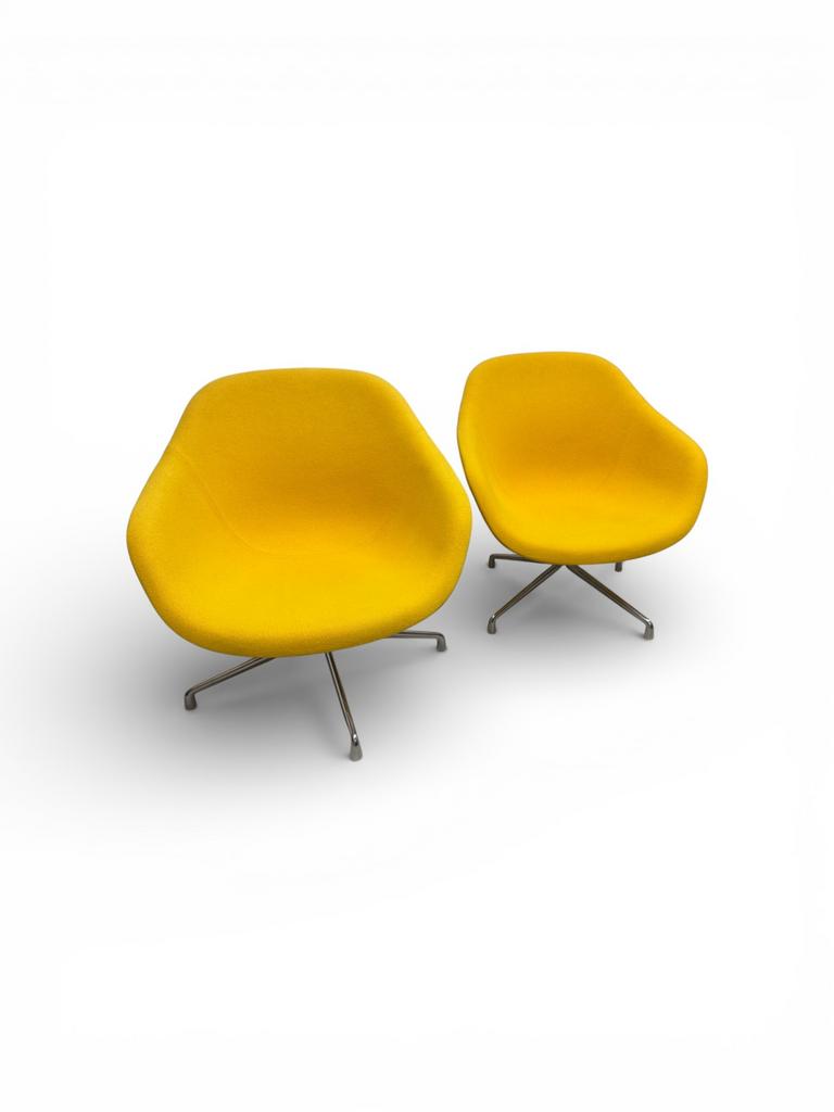 2x gele Hay About a Lounge Chair Low AAL81, Overige materialen, 75 tot 100 cm, Ophalen of Verzenden, Zo goed als nieuw