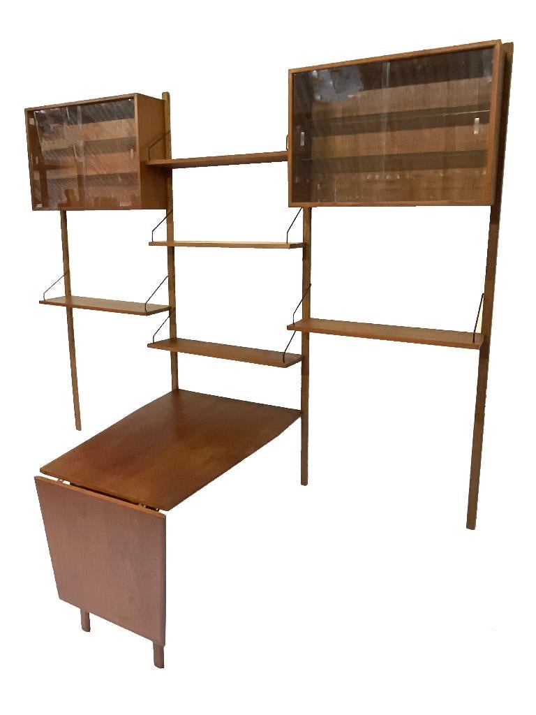 Vintage Poul Cadovius Royal System wandsysteem wallunit, Ophalen, Gebruikt, Met deur(en), Poul Cadovius