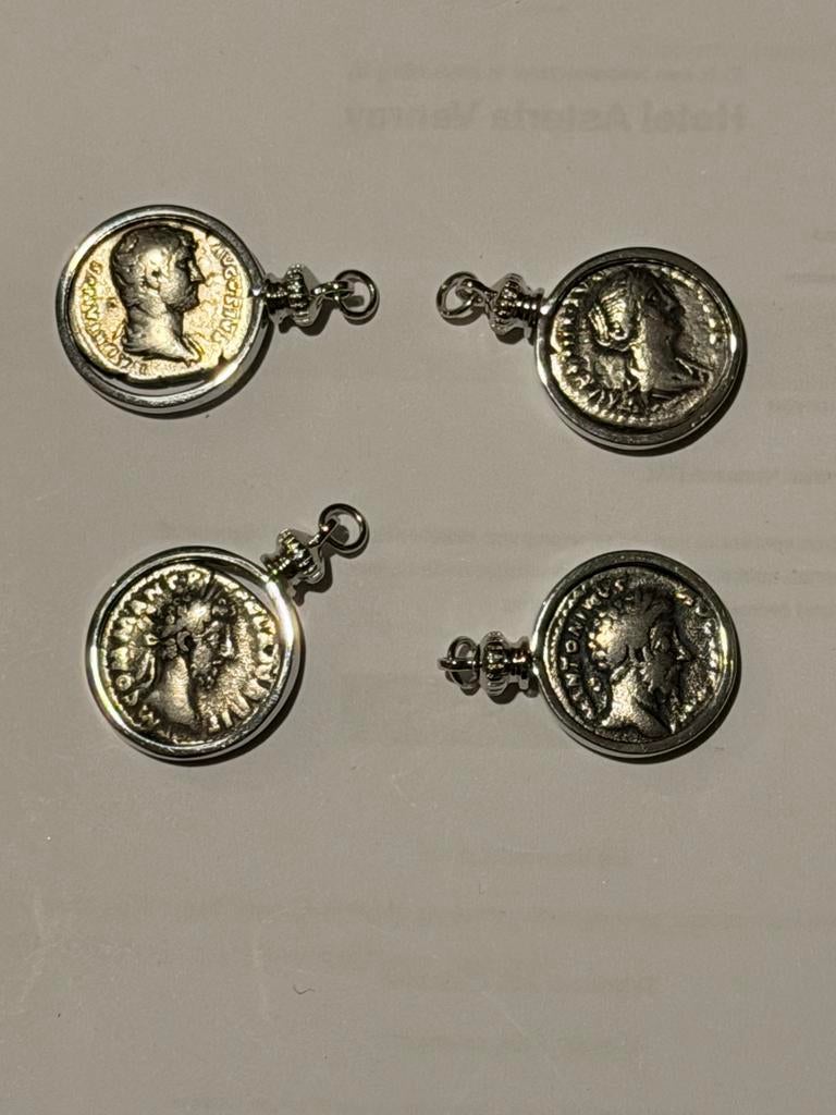 4x Romeinse Denarii Zilveren Munten in Hanger, Ophalen of Verzenden, Italië, Zilver