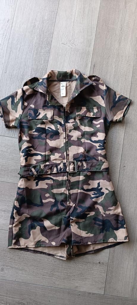 Legerpakje carnaval camouflage Smiffy's maat S, Ophalen of Verzenden, Zo goed als nieuw, Carnaval