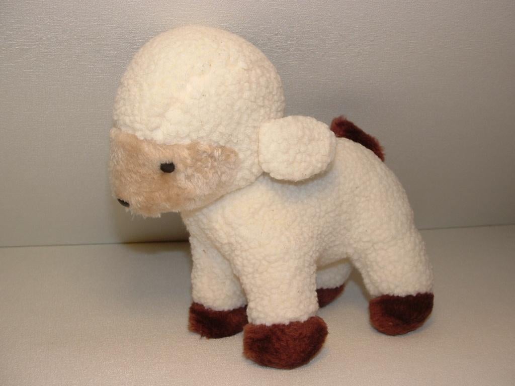 UNITOYS SCHAAP GROVE KRULLENDE WITTE BADSTOF MET, Kinderen en Baby's, Speelgoed | Knuffels en Pluche, Ophalen of Verzenden, Nieuw