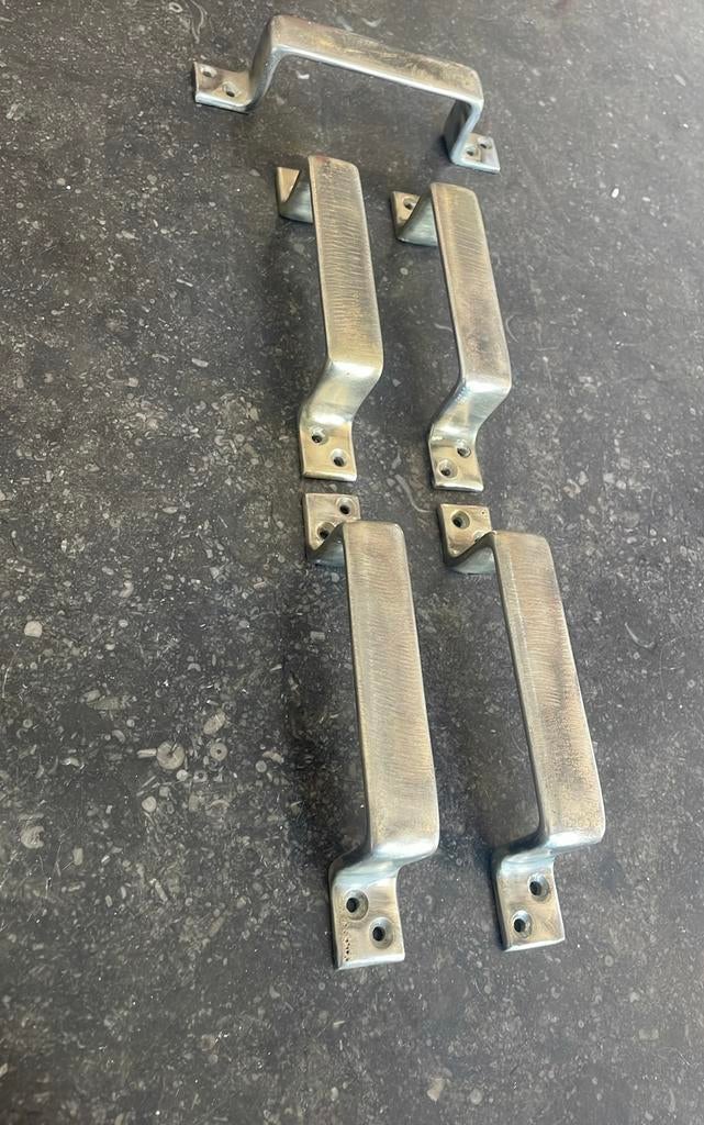 5x Deurgreep Antiek Jaren ‘30 MESSING & NIKKEL deur grepen, Ophalen of Verzenden