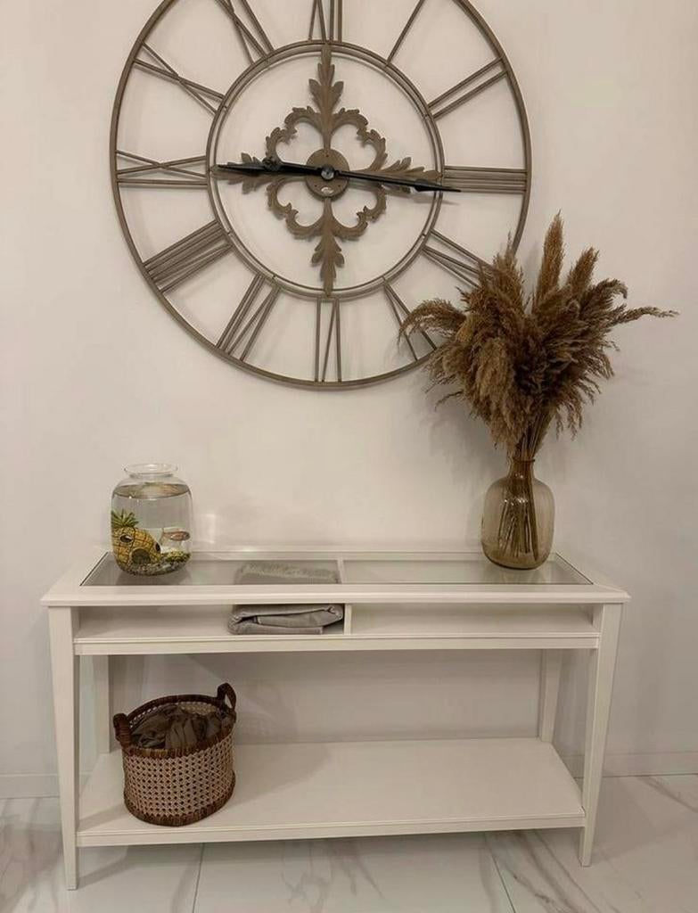 Ikea Stijlvolle console tafel sidetable met glazen blad, Ophalen, Glas, 50 tot 100 cm, Zo goed als nieuw