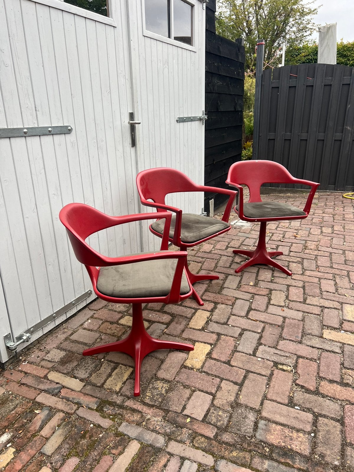 Set van 3 vintage jaren ’70 draaifauteuils – Space Age/retro, Ophalen, Gebruikt, Drie, Space Age - Retro