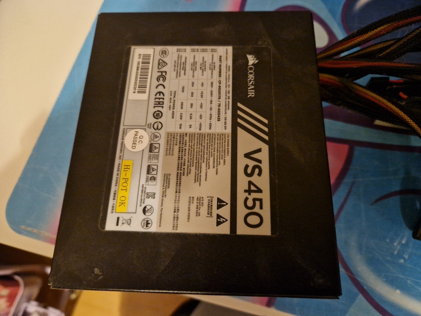 Corsair VS450 Voeding - Betrouwbaar en Efficiënt, Computers en Software, Ophalen, Gebruikt