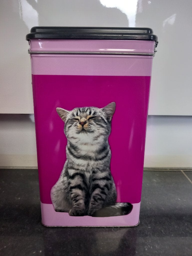 Origineel Whiskas voorraadblik, typerend design, goede staat, Verzamelen, Blikken, Ophalen of Verzenden, Zo goed als nieuw, Overige