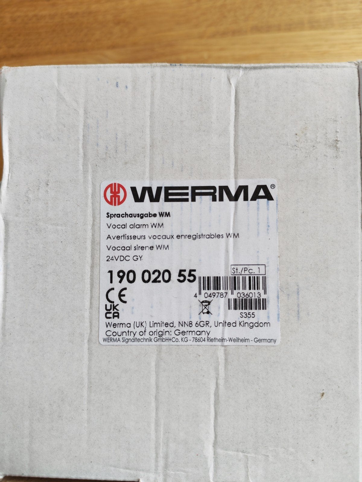 Werma Spraakalarm / Vocale Sirene 24VDC - Nieuw in doos, Ophalen of Verzenden, Nieuw, Sirene