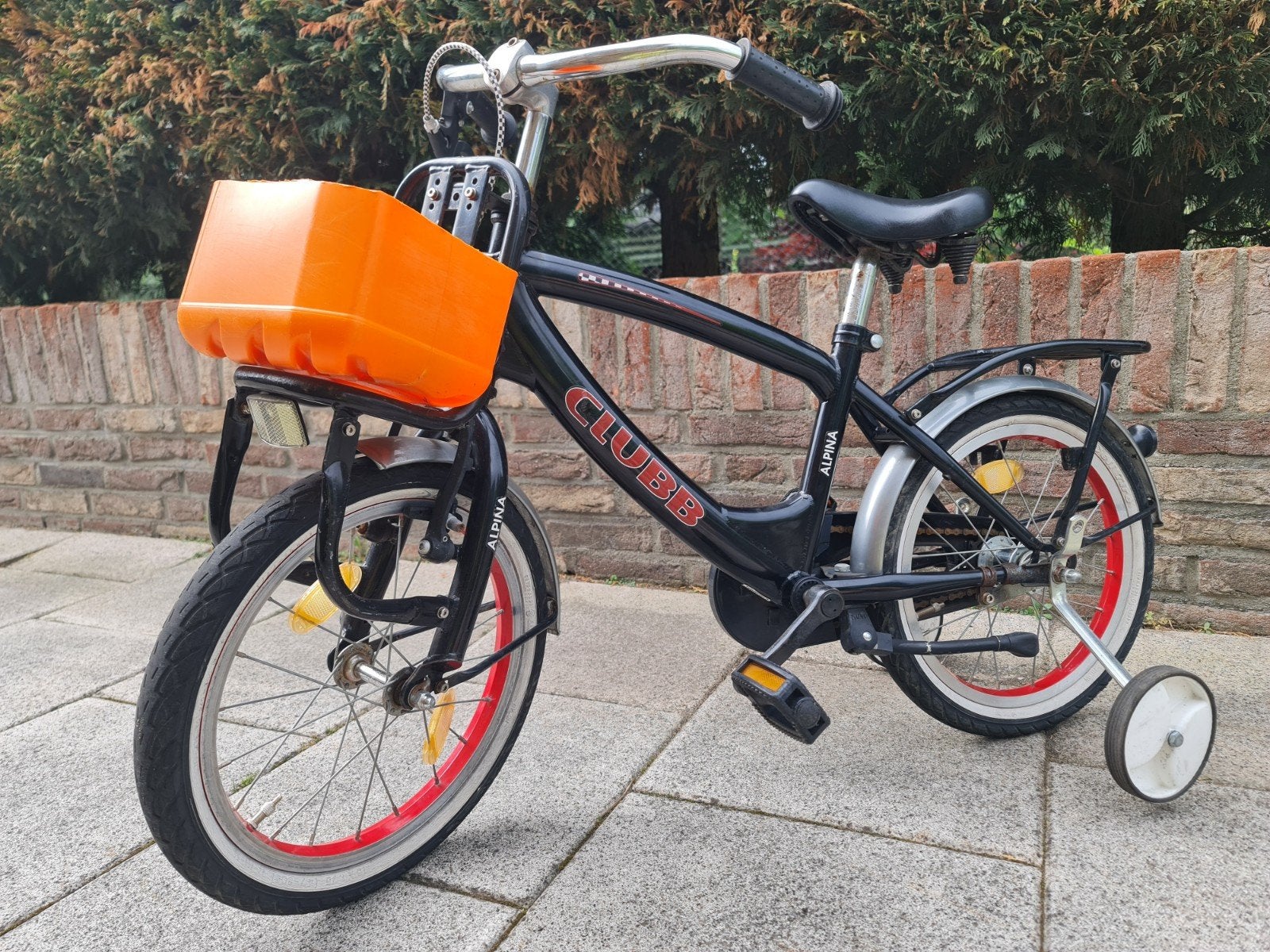 Merk.  Alpina Clubb. Jongensfiets 16 inch met bagagedragers, Ophalen, Gebruikt, Terugtraprem, Overige merken