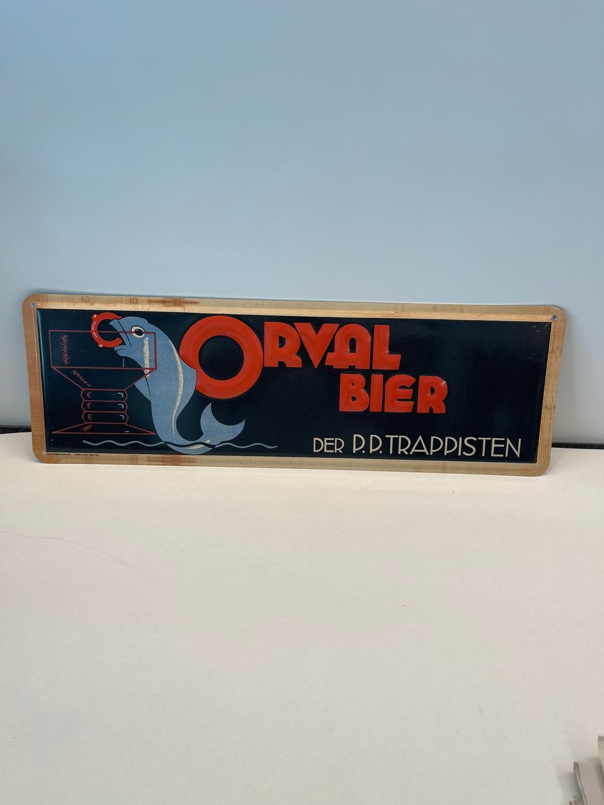 Vintage Orval Bier Reclamebord (Reliëf / Tôle Emboutie), Verzamelen, Ophalen of Verzenden, Zo goed als nieuw, Reclamebord, Plaat of Schild