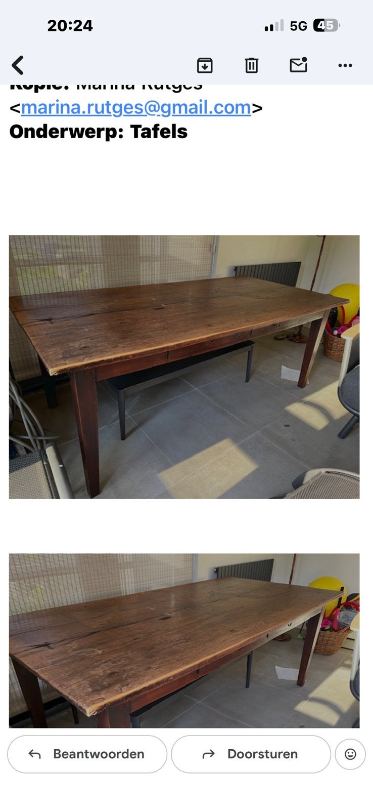 Antieke franse boeren tafel, Ophalen, Gebruikt