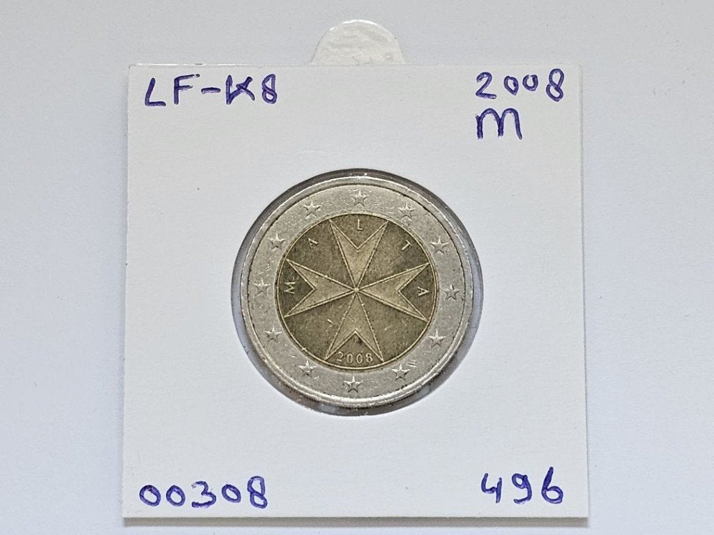 2-euromunt Malta (M) 2008 Koers LF-K8, Ophalen of Verzenden, Malta, 2 euro, Losse munt