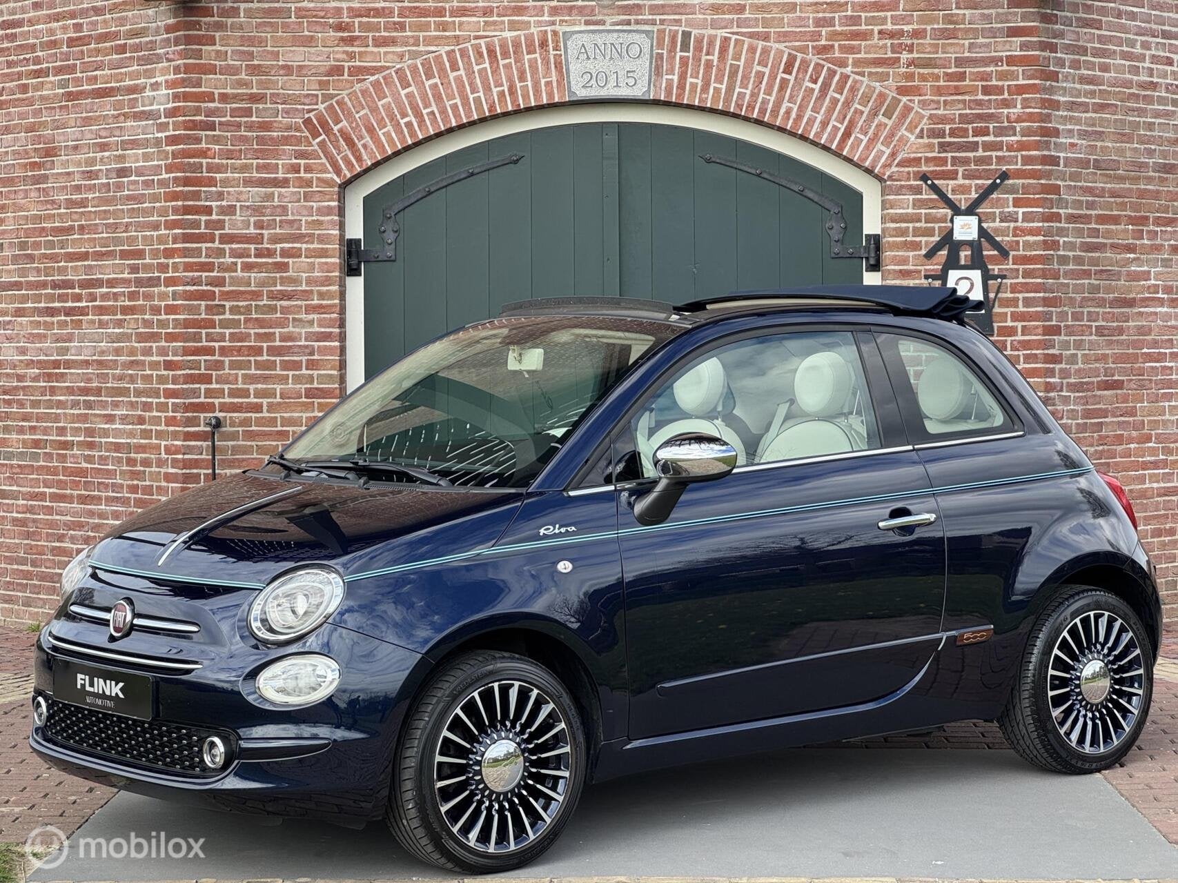 Fiat 500 C 1.2 Riva, Auto's, Gebruikt, 4 cilinders, Cabriolet, Leder