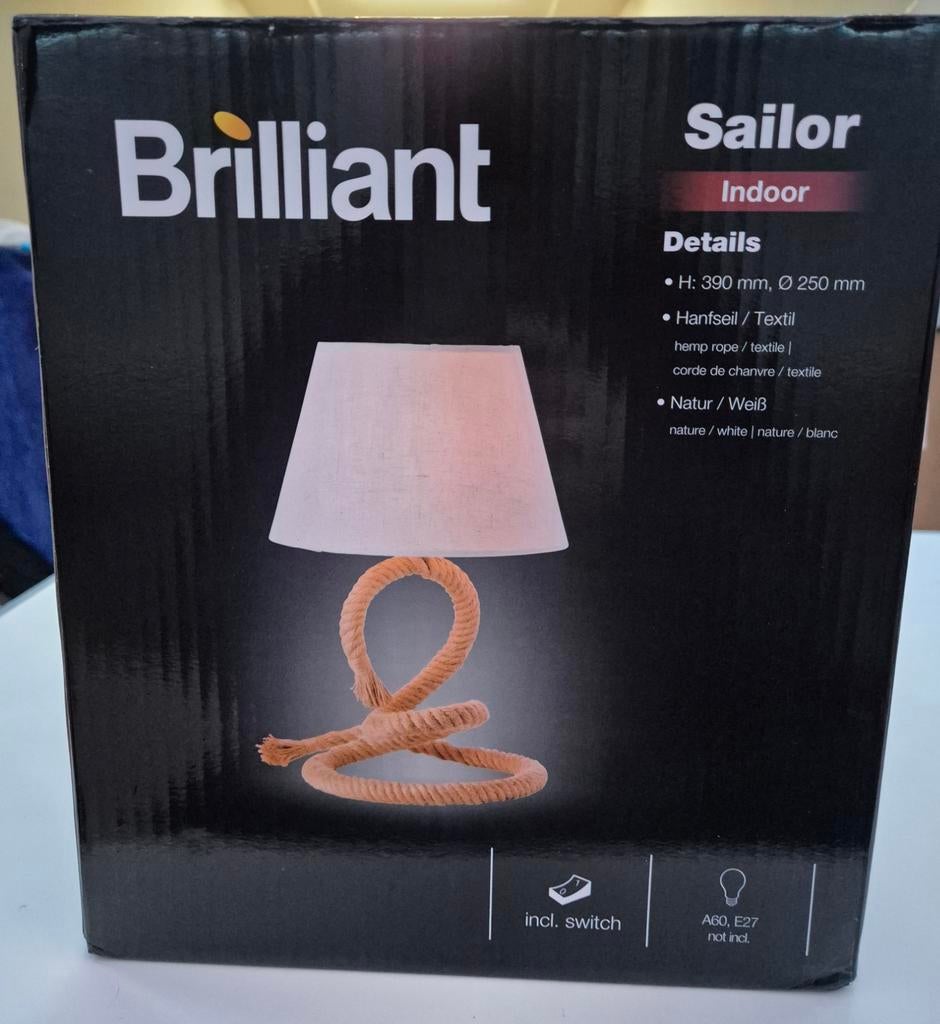 Brilliant Sailor Tafellamp - Natuurlijk/Wit Touwdesign, Ophalen of Verzenden, Nieuw, Minder dan 50 cm
