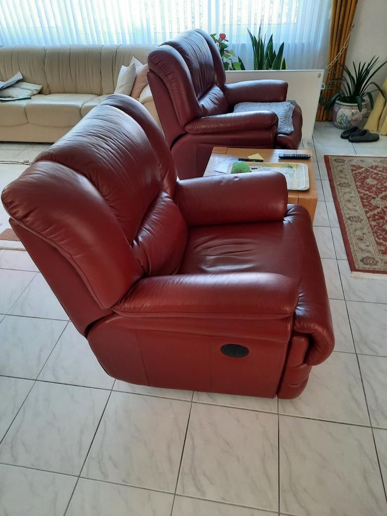 Elektrisch verstelbare relaxfauteuils, Ophalen of Verzenden, Gebruikt, 75 tot 100 cm, Leer