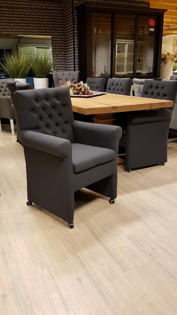 ACTIE Landelijke Eetkamerstoel Grazia Wiel Stel Zelf Samen 5, Overige kleuren, Ophalen of Verzenden, Stof, Vijf, Zes of meer stoelen