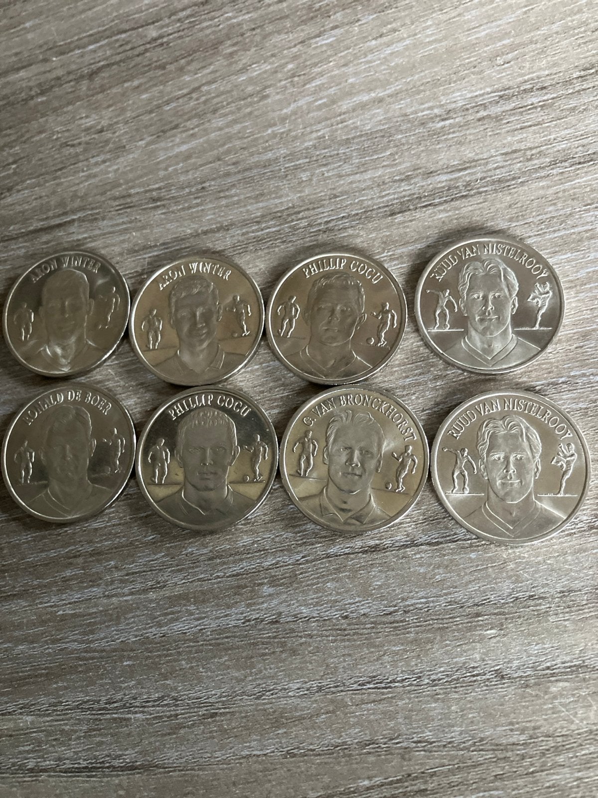 Oranje 2000 KNVB voetbalmunten set (8 stuks), Verzenden, Koningin Beatrix, Overige waardes, Setje