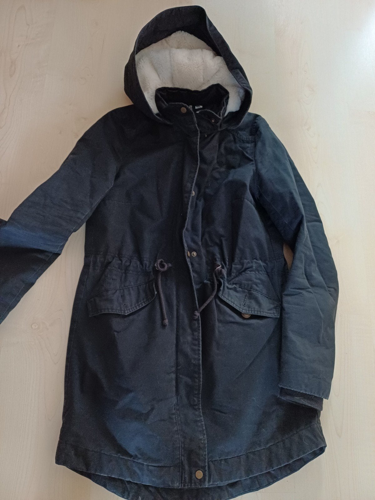 Dames/meisjes Parka jas met teddy voering, maat 34, Zwart, Divided H&M, Ophalen of Verzenden, Maat 34 (XS) of kleiner