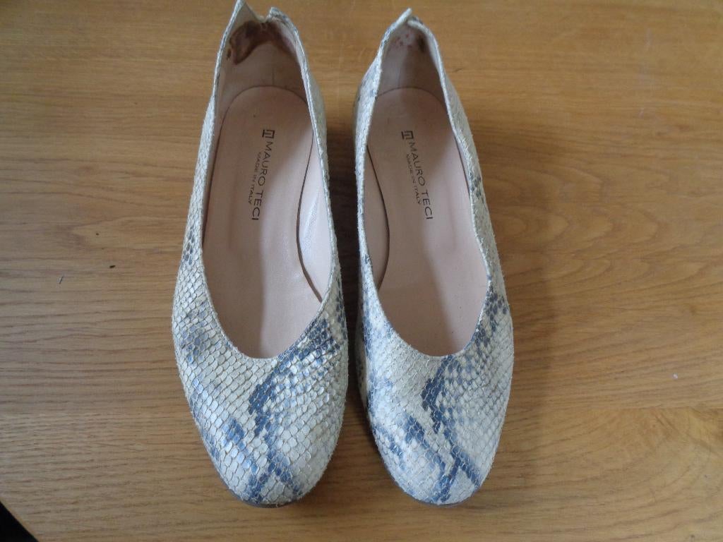 Mauro Teci lak/goudkleur/suede ballerina's:mt : 35.5 ,38,40, Mauro Teci, Beige, Zo goed als nieuw, Ballerina's
