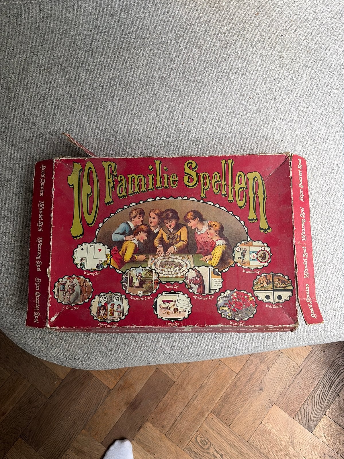 10 Familie Spel Bordspel ganzenbord compleet met 2 ganzen, Drie of vier spelers, Ophalen of Verzenden, Gebruikt