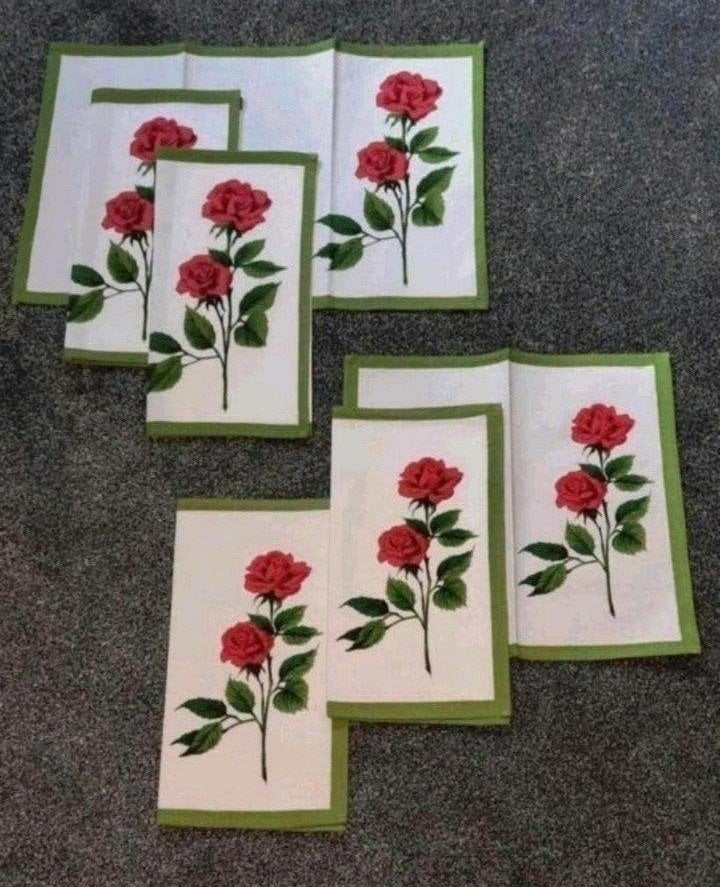Vintage placemats met bijbehorende servetten, Ophalen of Verzenden, Katoen, Placemat